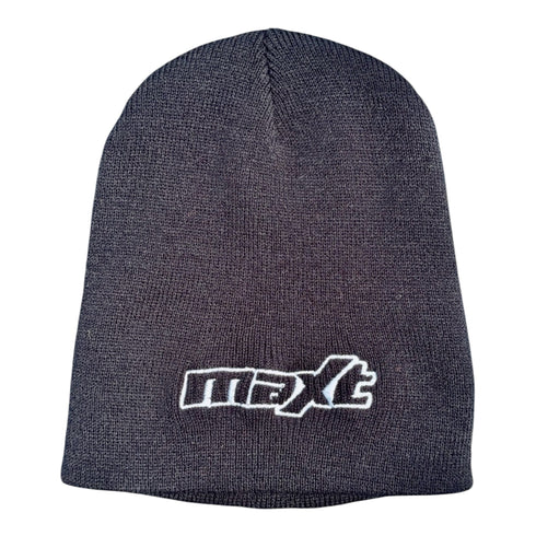 MAXT Logo Black 8.5" Uncuffed Knit Beanie