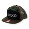 Richardson 168 Hat 7-Panel Trucker Cap - Woodland Camo/Black/Loden